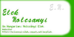 elek molcsanyi business card